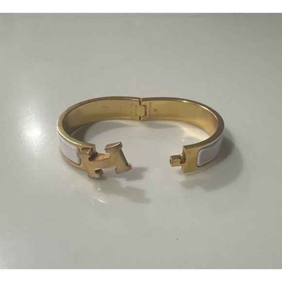 Hermès Clic H Bracelet PM White Enamel – 18k Gold Plated READ - Picture 4 of 16